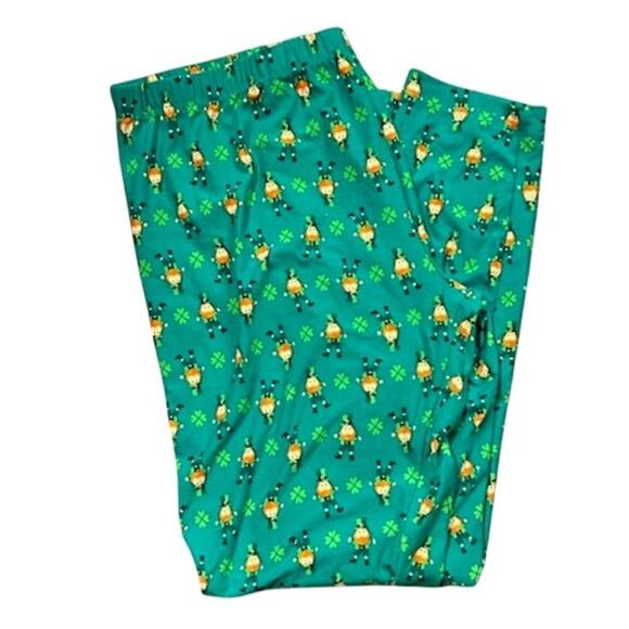 Green St. Patrick’s Day Leggings – Shamrocks & Leprechauns – Women’s Size XL - Picture 1 of 5